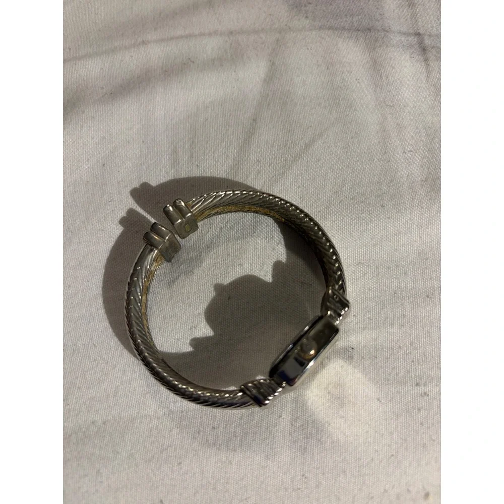 Studio‎ Time Watch Silver Tone Cable Cuff Bracelet Quartz Ladies Wristwatch